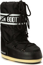 Mb Moon Boot Nylon Vinterstøvler Med Snøre Black Moon Boot