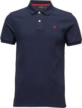 New Piqué Polos Short-sleeved Marineblå Morris*Betinget Tilbud