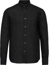 Douglas Linen Shirt-Classic Fit Shirts Linen Shirts Svart Morris*Betinget Tilbud