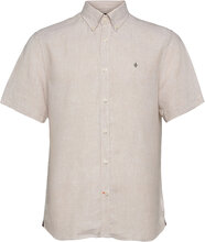 Douglas Linen Ss Shirt-Classic Fit Shirts Linen Shirts Beige Morris*Betinget Tilbud