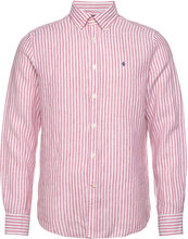Douglas Linen Stripe Bd Shirt Tops Shirts Casual Pink Morris