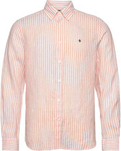 Douglas Linen Stripe Bd Shirt Tops Shirts Casual Orange Morris