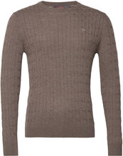 Merino Cable Ck Strikkegenser M. Rund Krage Beige Morris*Betinget Tilbud