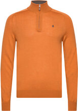 Merino John Zip Designers Knitwear Half Zip Jumpers Orange Morris