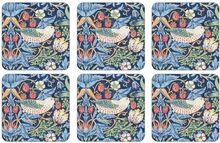 Coasters Strawberry Thief Blue 6-P Home Tableware Dining & Table Accessories Coasters Multi/patterned Morris & Co