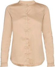 Mattie Shirt Bluse Langermet Beige MOS MOSH*Betinget Tilbud