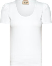 Mmlani O-Ss Rib Tee Tops T-shirts & Tops Short-sleeved White MOS MOSH