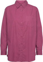 Gaia Shirt Poplin Tops Shirts Long-sleeved Pink Moshi Moshi Mind
