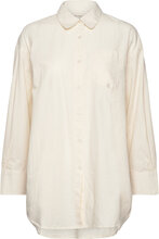 Avalon Shirt Poplin Tops Shirts Long-sleeved Beige Moshi Moshi Mind