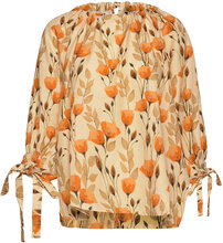 Bobbie Raglan Sleeve Top Tops Blouses Long-sleeved Orange Mother Of Pearl