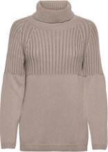 Libby Roll Neck Sweater Tops Knitwear Turtleneck Beige Mother Of Pearl