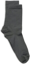 Wool Rib Socks Socks & Tights Socks Grå Mp Denmark*Betinget Tilbud