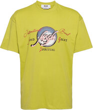 T-Shirt Tops T-shirts Short-sleeved Yellow MSGM