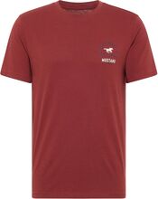 Style Alex C Print T-shirts Short-sleeved Rød MUSTANG*Betinget Tilbud