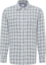 Style Clemens Blue Flannel Skjorte Uformell Blå MUSTANG*Betinget Tilbud