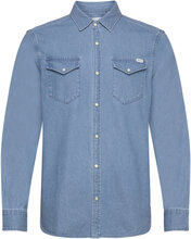 Style Duver Tops Shirts Denim Shirts Blue MUSTANG