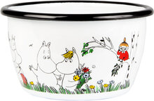 Moomin Enamel Bowl 0.3L Happy Family Home Tableware Bowls Breakfast Bowls White Moomin