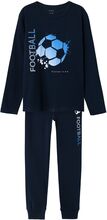Nkmnightset Dark Sapphire Football Noos Pyjamas Sett Marineblå Name It*Betinget Tilbud