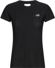 Jacquard Slim T-Shirt Tops T-shirts & Tops Short-sleeved Black New Balance