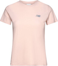 Jacquard Slim T-Shirt Tops T-shirts & Tops Short-sleeved Pink New Balance