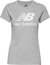 Essentials Stacked Logo Tee T-shirts & Tops Short-sleeved Grå New Balance*Betinget Tilbud