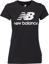 Essentials Stacked Logo Tee T-shirts & Tops Short-sleeved Svart New Balance*Betinget Tilbud