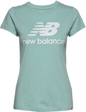 Essentials Stacked Logo Tee T-shirts & Tops Short-sleeved Blå New Balance*Betinget Tilbud