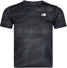 Printed Accelerate Short Sleeve T-Shirt Sport T-shirts Sports Tops Black New Balance