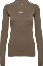 Nwlpace Ls Seamless Woman Sport T-shirts & Tops Long-sleeved Khaki Green Newline