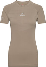 Nwlpace Seamless Tee Woman Sport T-shirts & Tops Short-sleeved Brown Newline