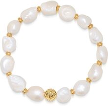 Wristband With Baroque Pearl And Gold Armband Smycken White Nialaya