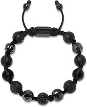 Men's Beaded Bracelet With Black Cz Diamond, Lava St , Mat Armbånd Smykker Black Nialaya