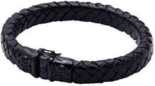 Thick Leather Bracelet With Detailed Black Plated Lock Armbånd Smykker Black Nialaya