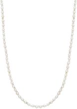 Men's Mini Beaded Necklace With Pearls Halskæde Smykker White Nialaya