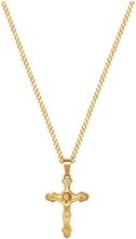 Men's Gold Necklace With Crucifix Pendant Halskæde Smykker Gold Nialaya