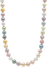 Pastel Pearl Necklace With Silver Halskæde Smykker Multi/patterned Nialaya