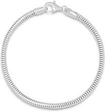 Men's Silver Round Chain Bracelet Armbånd Smykker Silver Nialaya