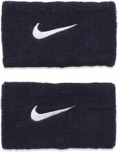 Nike Swoosh Double Wide Wristbands Accessories Sports Equipment Sweat Wristbands Marineblå NIKE Equipment*Betinget Tilbud