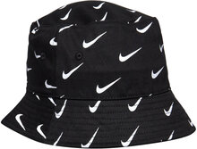 Nan Swoosh Print Bucket Hat Accessories Headwear Hats Bucket Hats Black Nike