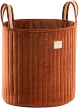 Savanna Velvet Toy Bag 40X35X35 Home Kids Decor Storage Storage Baskets Brun NOBODINOZ*Betinget Tilbud