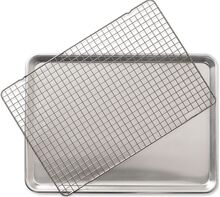 Naturals® Half Sheet With Oven-Safe Nonstick Grid Home Kitchen Oven Molds Silver Nordic Ware