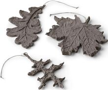 Sustain Set Of Leaves Home Decoration Christmas Decoration Christmas Baubles & Tree Accessories Grå Nordstjerne*Betinget Tilbud
