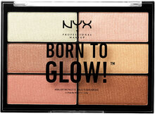 Born To Glow Highlighting Palette Highlighter Contour Sminke Beige NYX Professional Makeup*Betinget Tilbud