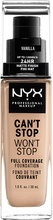 Can't Stop Won't Stop 24-Hours Foundation Foundation Smink NYX Professional Makeup