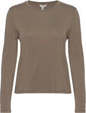 Objannie L/S O-Neck Top A Div T-shirts & Tops Long-sleeved Brun Object*Betinget Tilbud