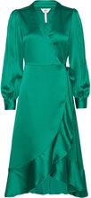 Objsateen Wrap Dress A Fair Dresses Wrap Dresses Grønn Object*Betinget Tilbud