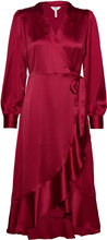 Objsateen Wrap Dress A Fair Dresses Wrap Dresses Rød Object*Betinget Tilbud