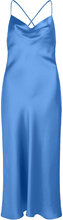 Objsateen S/L Midi Dress A Fair Div Maxikjole Festkjole Blue Object
