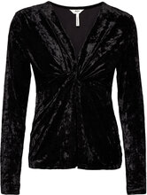 Objshera V-Neck L/S Top 124 Tops T-shirts & Tops Long-sleeved Black Object
