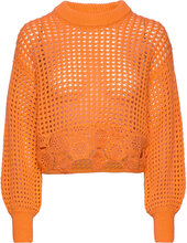 Objcarome L/S Knit Pullover 126 Tops Knitwear Jumpers Orange Object